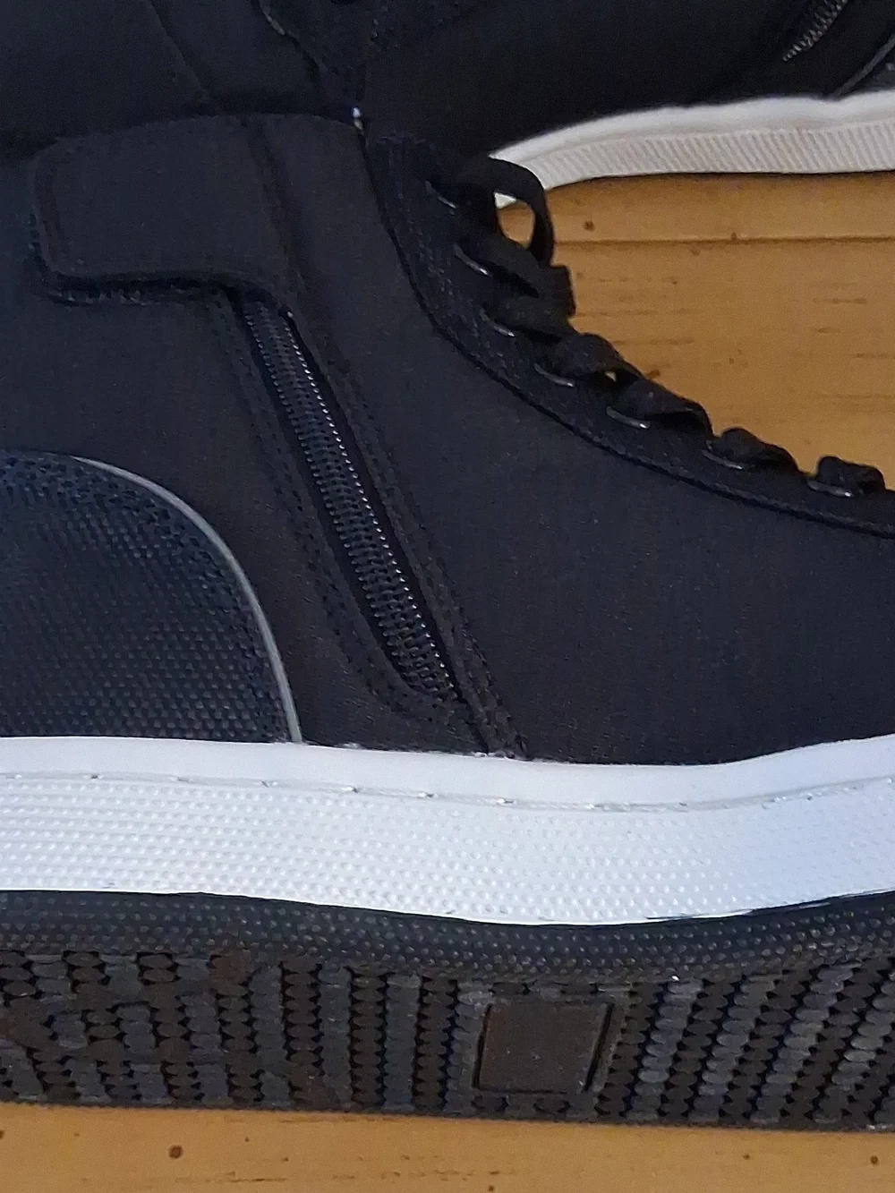 Bilt Biker Men's Black High-Top Lace Sneakers with White Cupsole